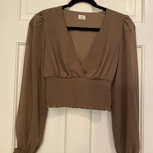Aritzia Wilfred Olive Green Wistful Blouse (discontinued color)